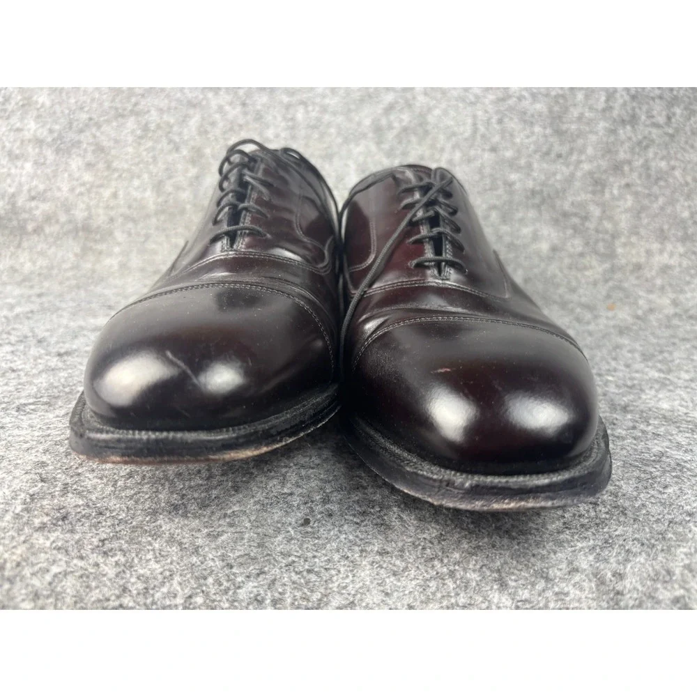 Johnston & Murphy Oxford Shoes Mens 11 Burgundy Cap Toe Leather 22-02985